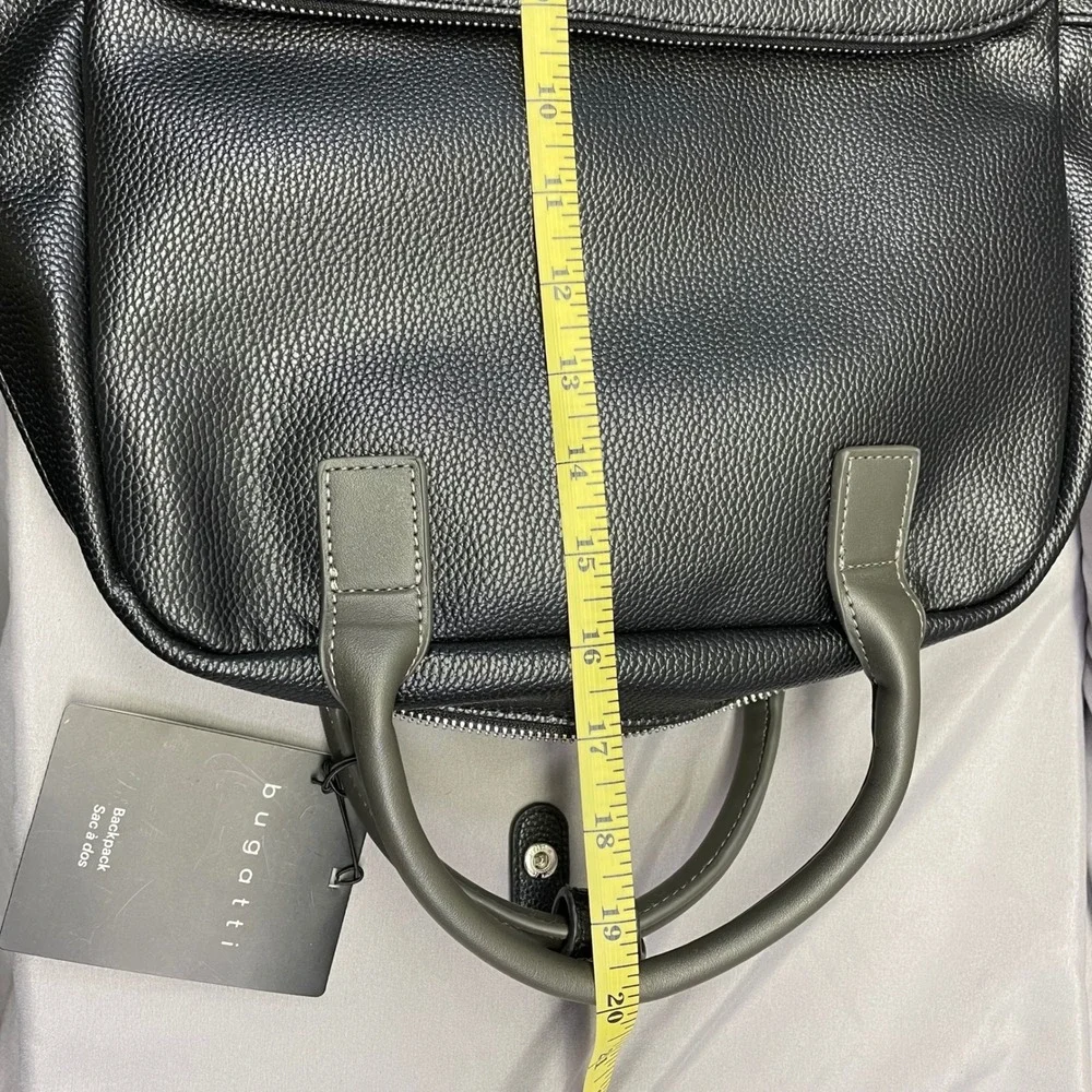Bugatti Black Pebbled Vegan Leather 15.6
